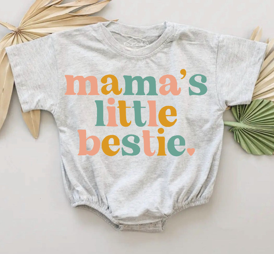 Mama’s Little Bestie Baby t-shirt bubble Romper