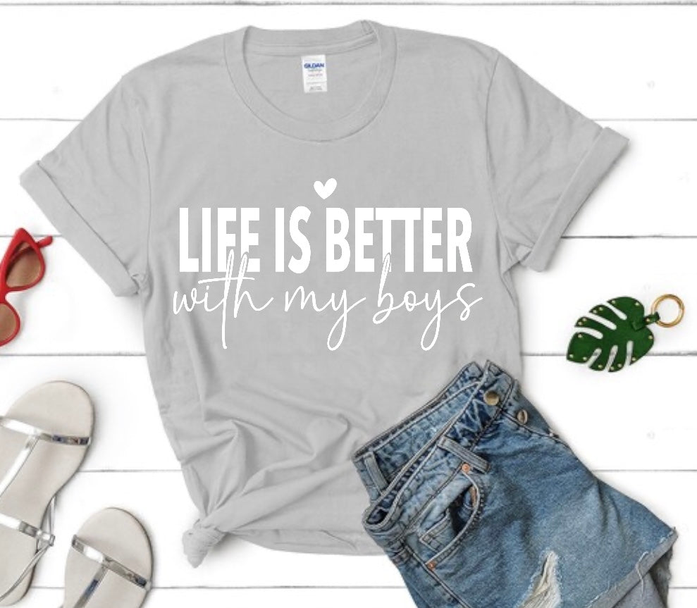Life is Better with my Boys Women’s T-Shirts Hippo Boutique