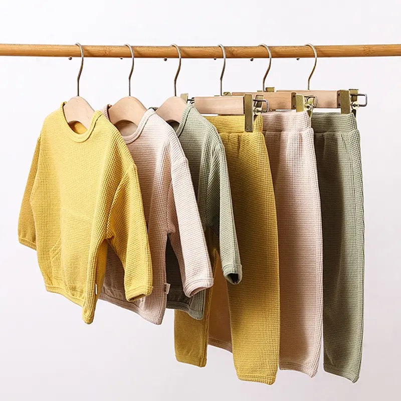 Baby & Toddler Waffle Knit Cotton Outfit Sets Hippo Boutique