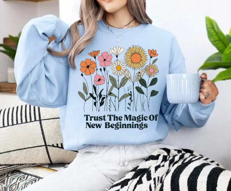 Wildflower Mama Bow Women’s Crewneck Sweatshirts Hippo Boutique