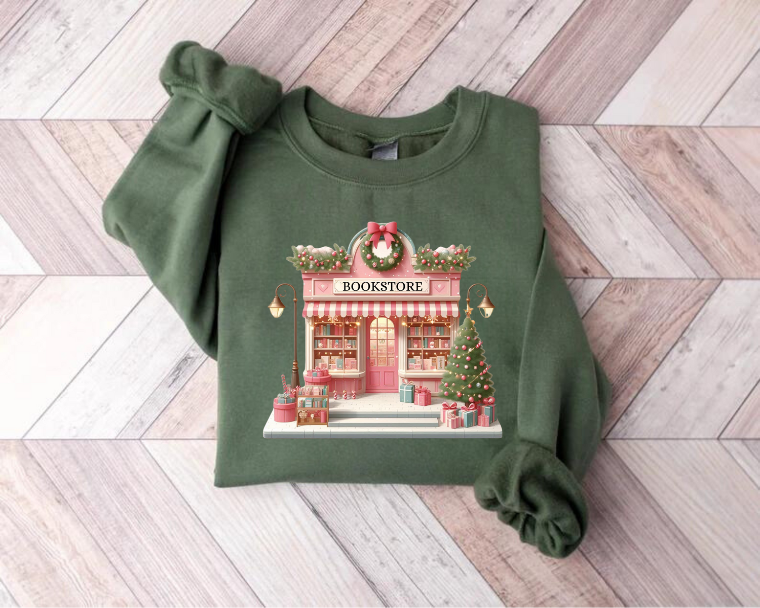 Bookstore christmas Sweatshirts Hippo Boutique