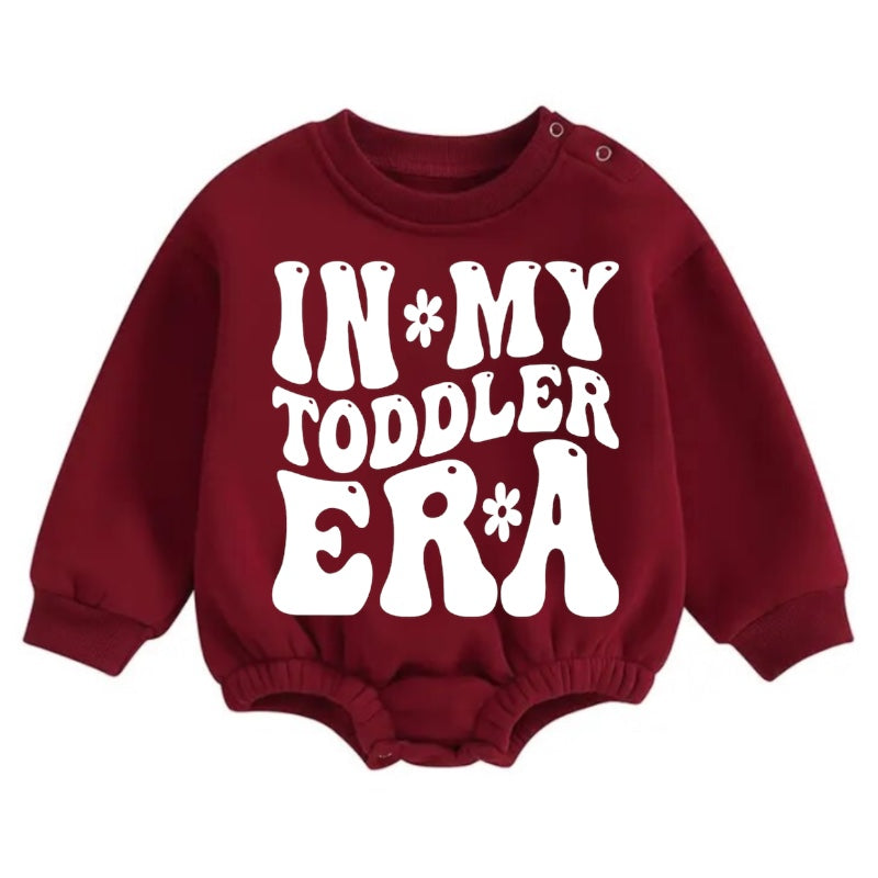 In my toddler era Soft warm fleece Baby Oversized Sweatshirt Romper Hippo Boutique