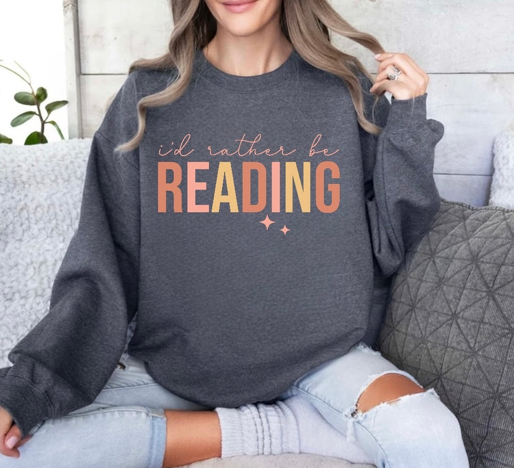 Id Rather Be Reading Sweatshirt Hippo Boutique