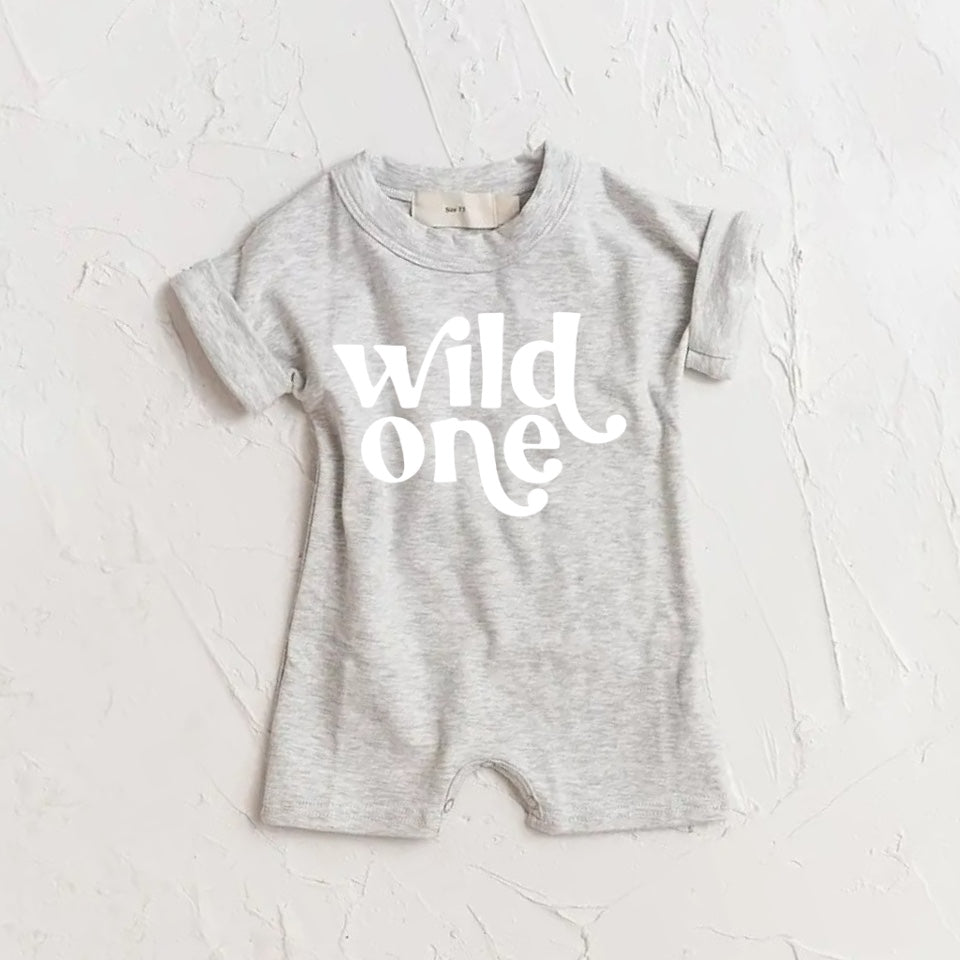 Wild One baby romper bodysuit Hippo Boutique