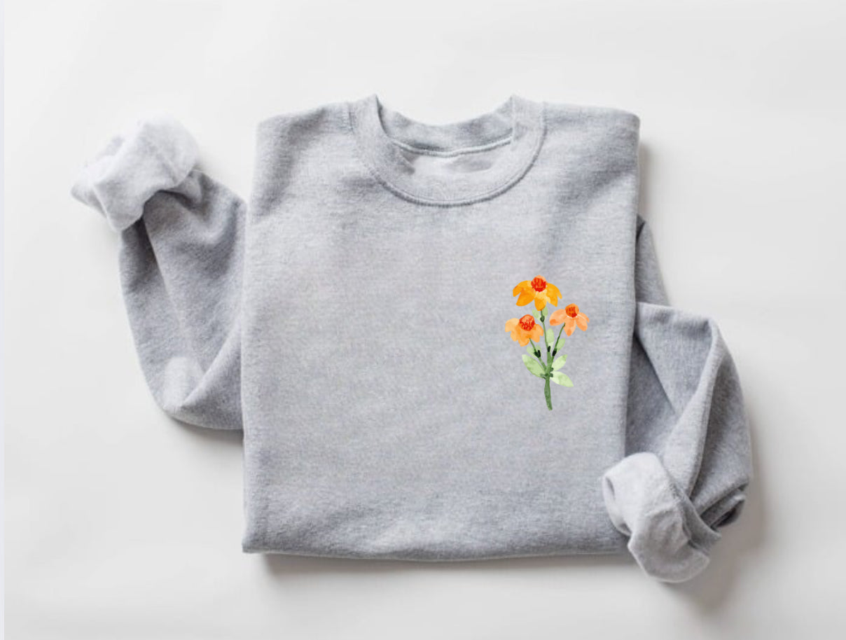 Women’s Crewneck Sweatshirts - Wild Flowers Hippo Boutique