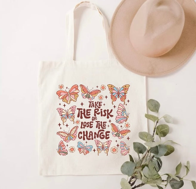 Take The Risk Boho Tote Bag Hippo Boutique