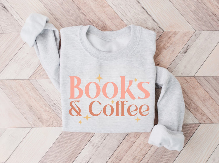 Books & Coffee Sweatshirt Hippo Boutique