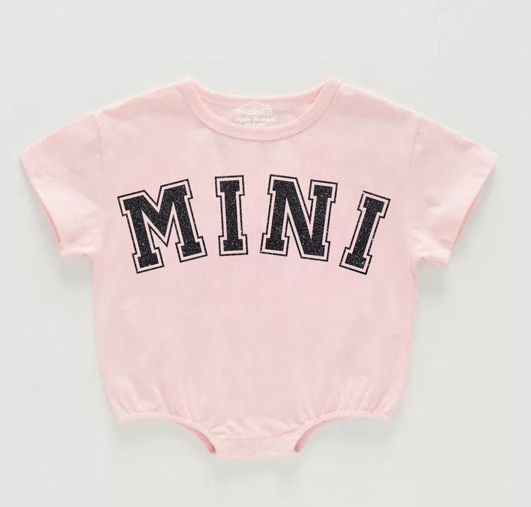 Glitter Mini Baby t-shirt Bubble Romper Hippo Boutique