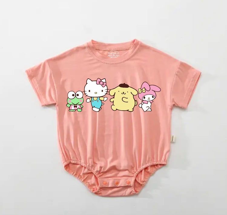 Kitty Baby t-shirt bubble Romper Hippo Boutique