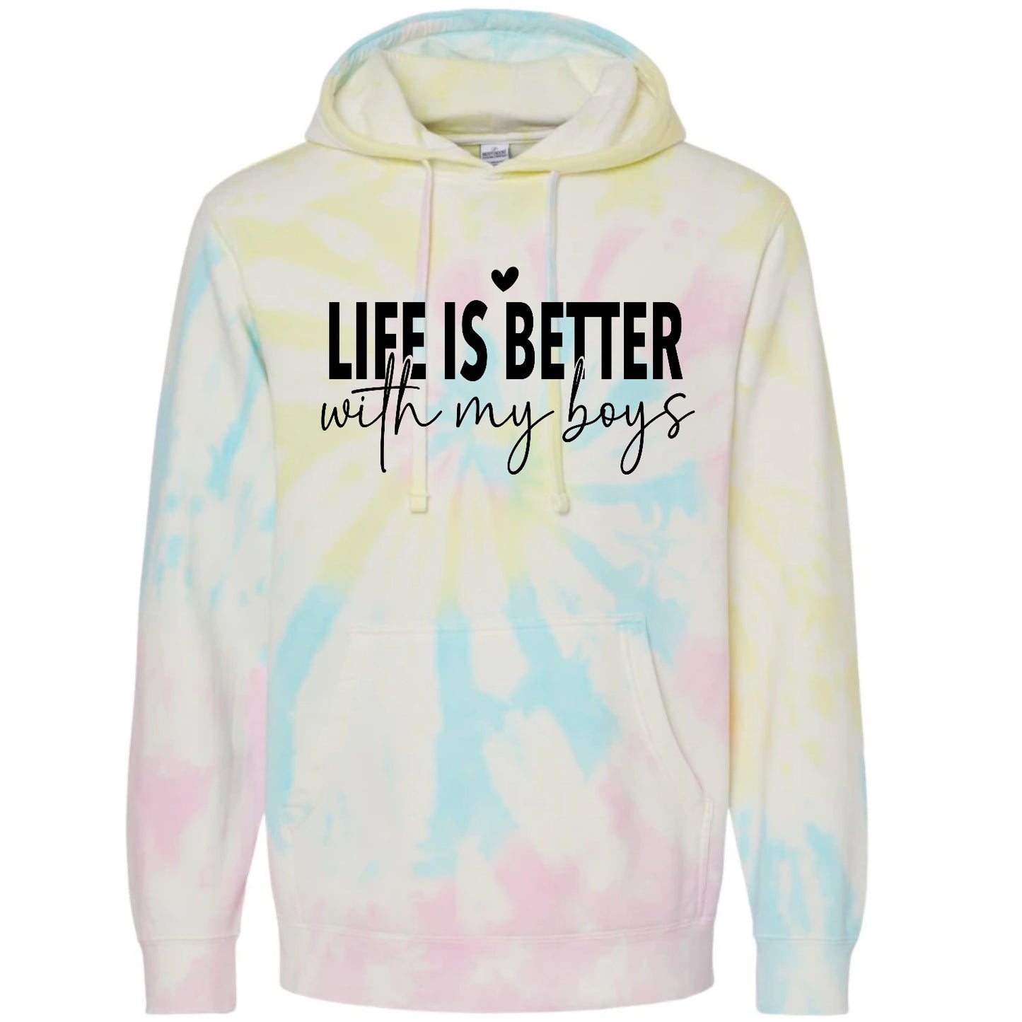 Life is Better with my Boys Tie Dye Hoodies Hippo Boutique