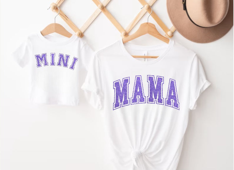 Glitter Mama & Mini Matching T-Shirts & Onesie - White Hippo Boutique