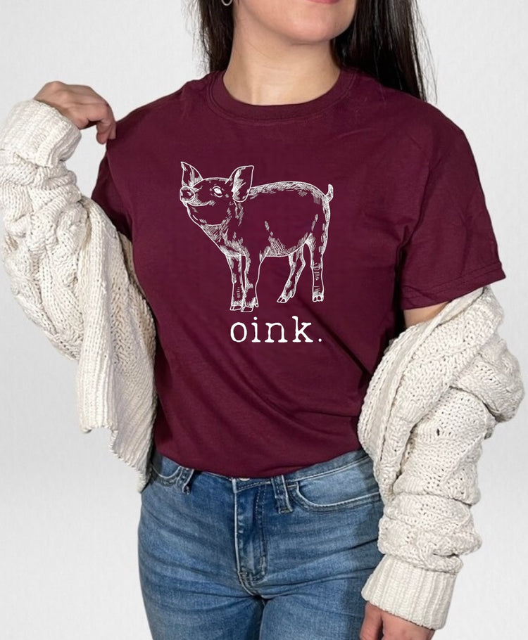 Oink Piggy Women’s T-Shirts Hippo Boutique