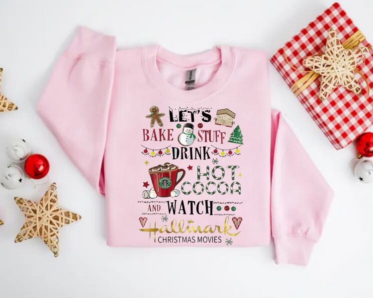 Lets bake stuff Christmas crewneck Sweatshirts Hippo Boutique