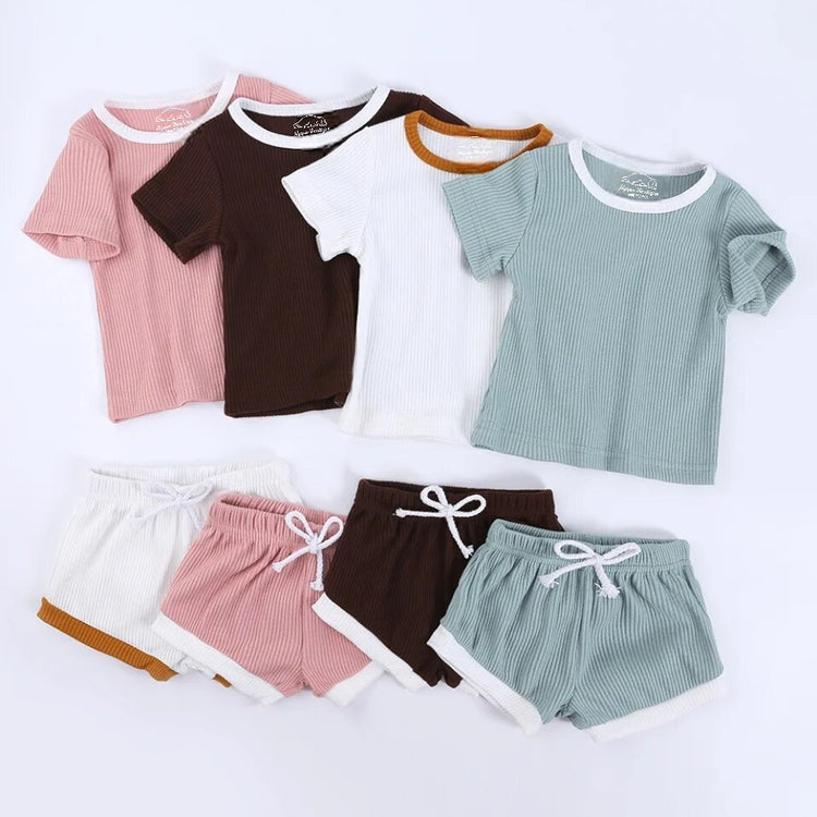 Baby & toddler waffle cotton outfit Hippo Boutique