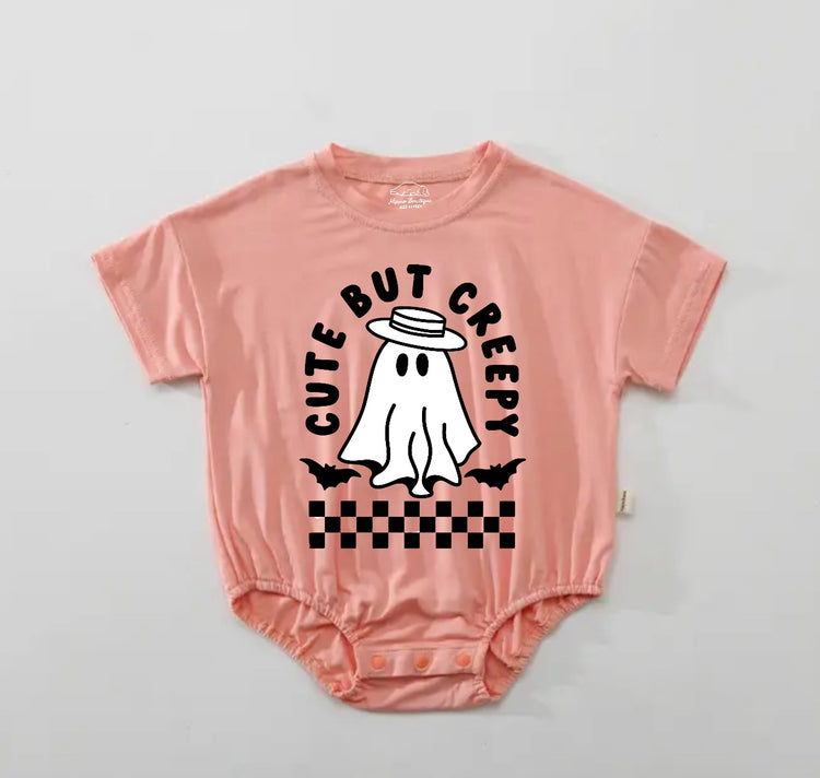 Baby Halloween t-shirt Bubble Romper - Cute but Creepy Ghost Hippo Boutique