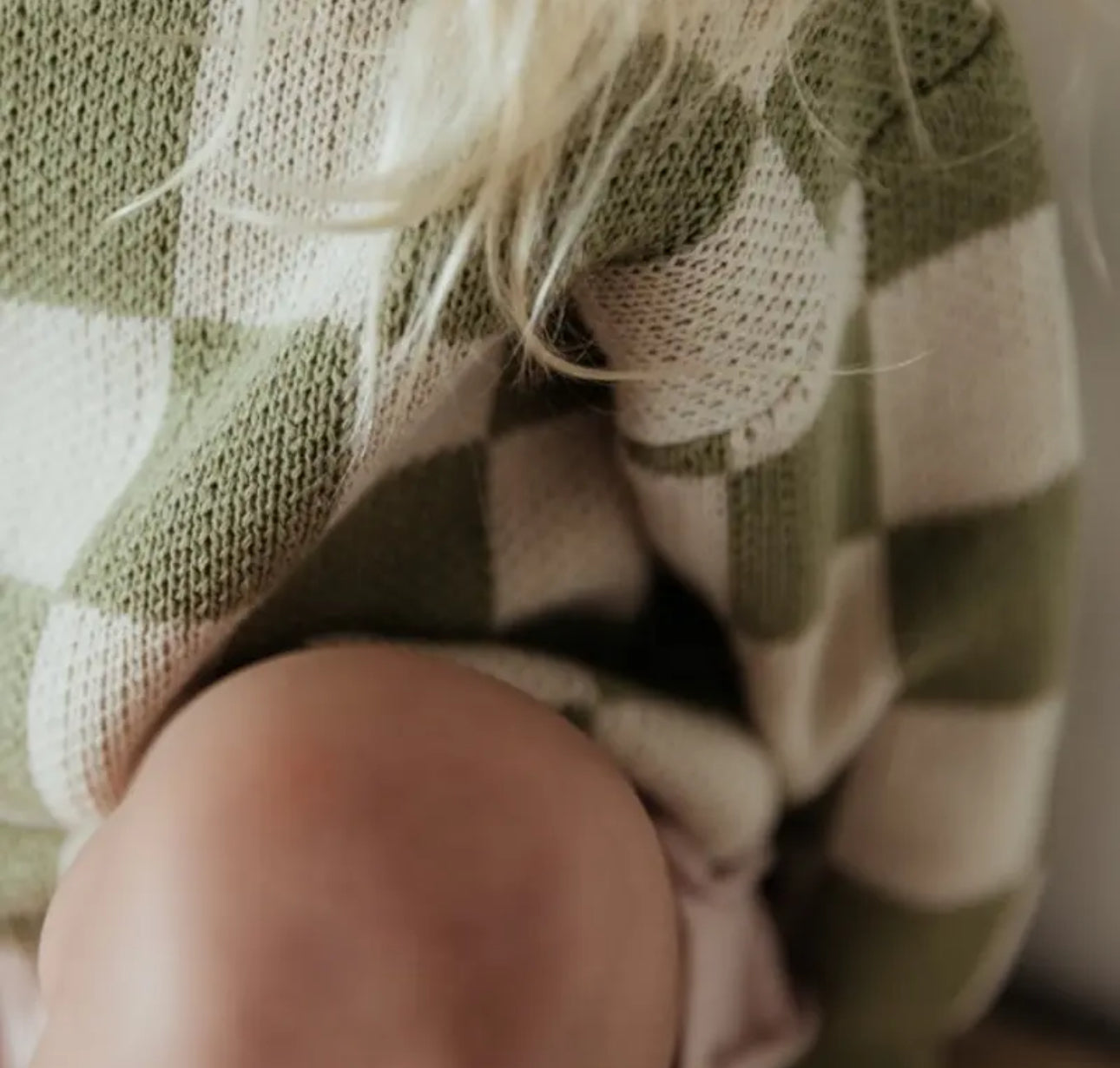 Checkered Knit baby Sweater Hippo Boutique