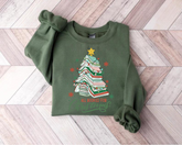 All Booked for Christmas Sweatshirts Hippo Boutique