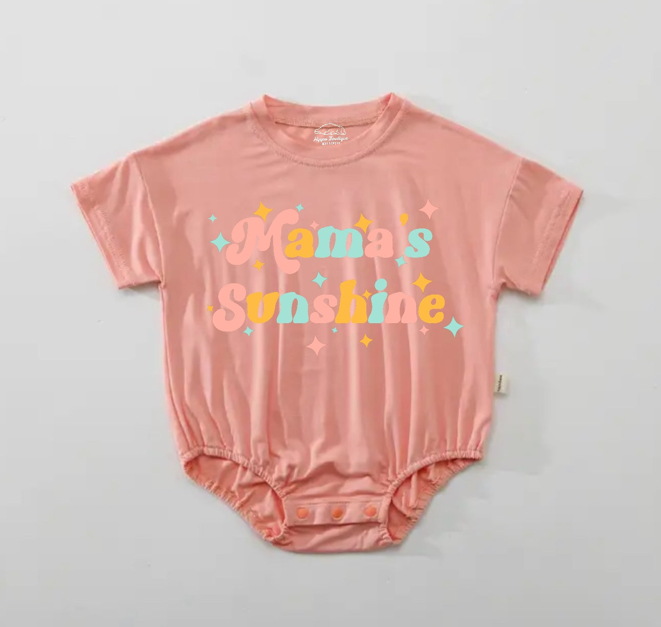 Mama’s Sunshine Baby Girl t-shirt Bubble Romper Hippo Boutique