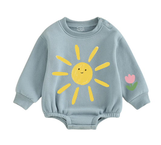 Soft warm fleece oversized Romper - Rainbow Hippo Boutique