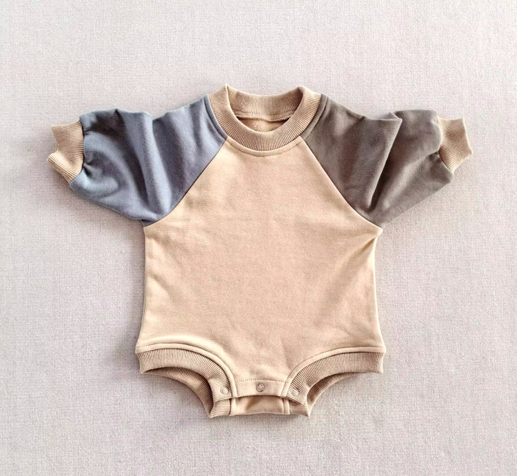 Color Block Oversized Sweatshirt Romper Hippo Boutique