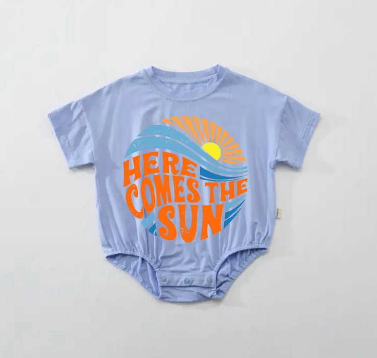 Baby Boho t-shirt Bubble Romper - Here Comes The Sun Hippo Boutique