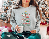 All Booked for Christmas Sweatshirts Hippo Boutique