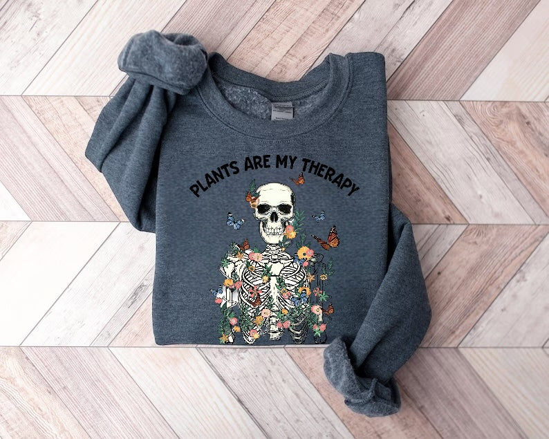 Women’s Crewneck Sweatshirts - Plants are my Therapy Hippo Boutique