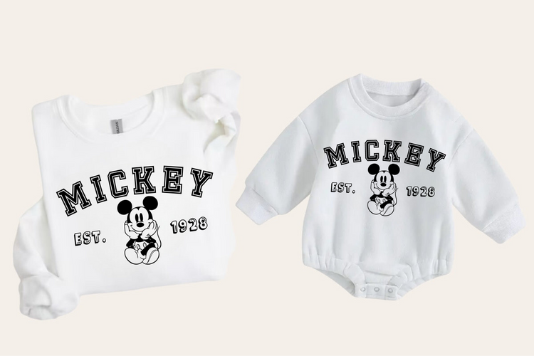 Mama & Mini matching Baby Mouse Sweatshirt Romper bodysuit & Crewneck Hippo Boutique