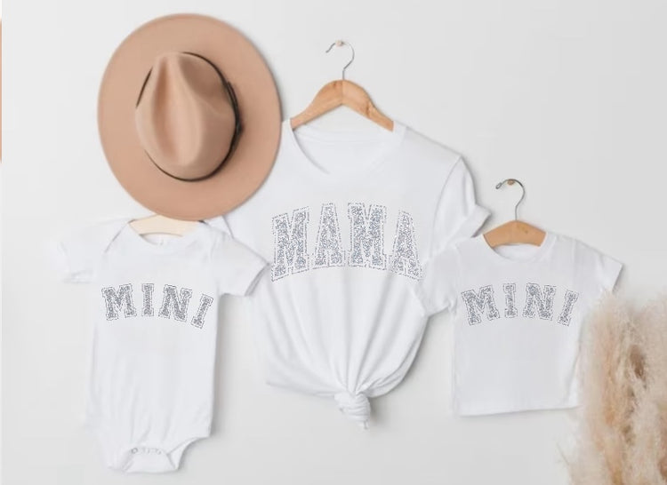 Glitter Mama & Mini Matching T-Shirts & Onesie - White Hippo Boutique
