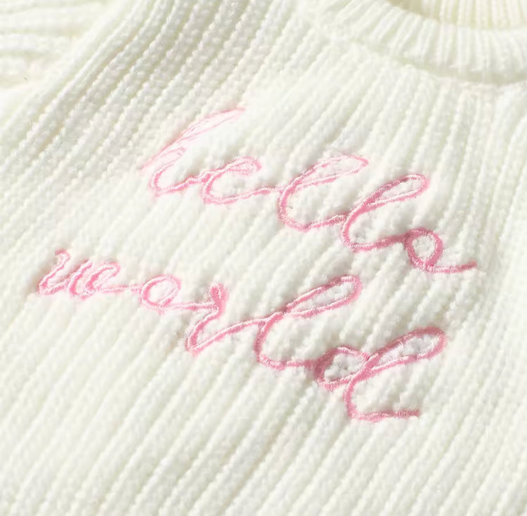 Newborn Baby Knit Bodysuit with Knitted Hat Hippo Boutique