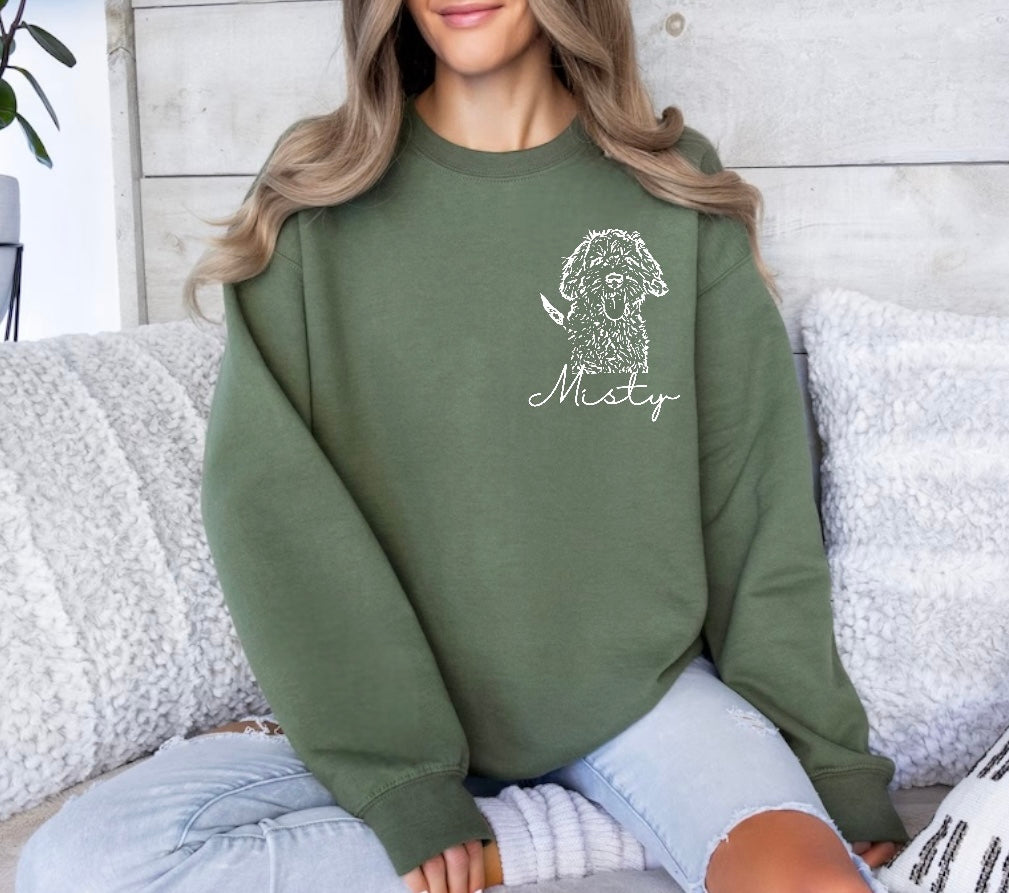 Dog Portrait Sweatshirt Hippo Boutique
