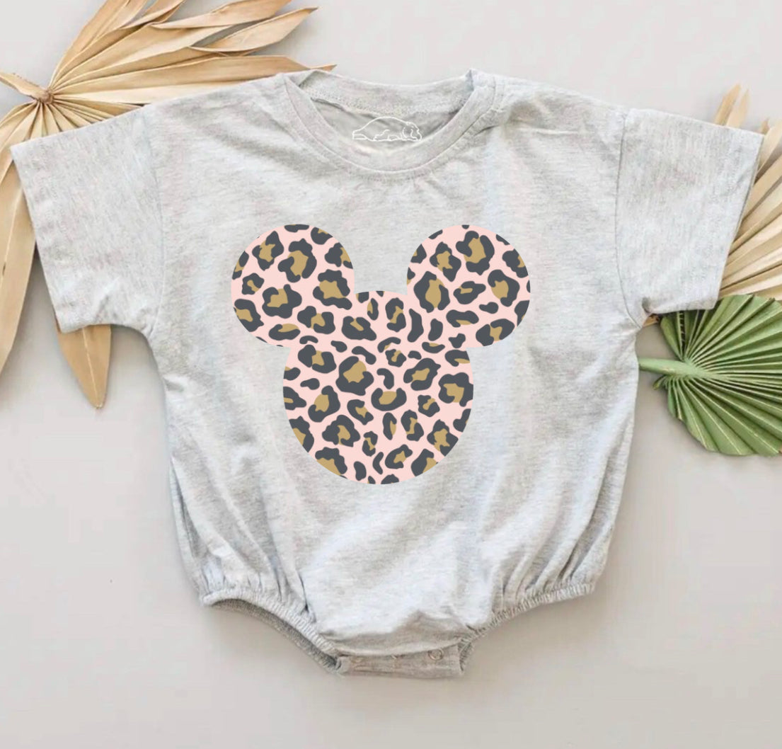Leopard Mouse Baby t-shirt Bubble Romper Hippo Boutique