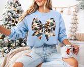 Cow Bow Christmas Sweatshirts Hippo Boutique