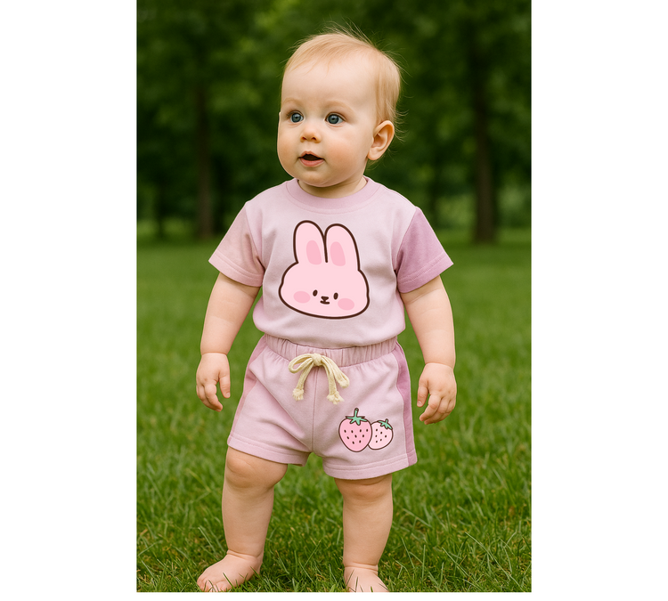 Rainbow Baby and Kids cotton color block t-shirt & shorts outfit Hippo Boutique