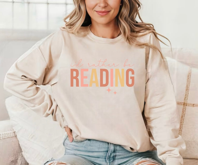 Id Rather Be Reading Sweatshirt Hippo Boutique