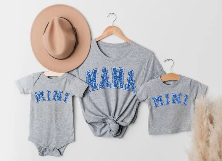 Glitter Mama & Mini Matching T-Shirts & Onesie - Grey Hippo Boutique