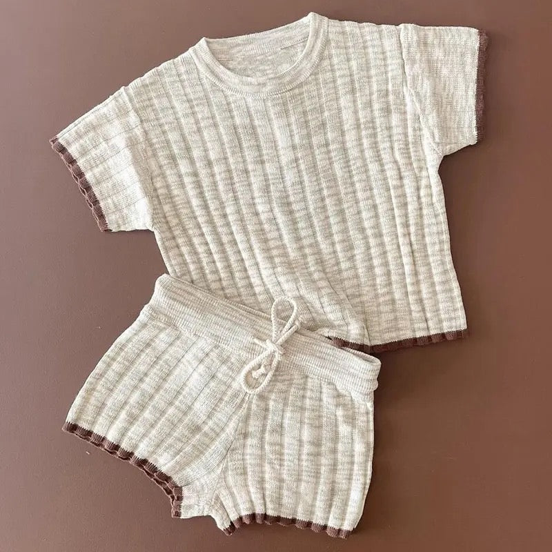 Baby & Toddler Waffle Knit Cotton Summer Outfit Sets Hippo Boutique