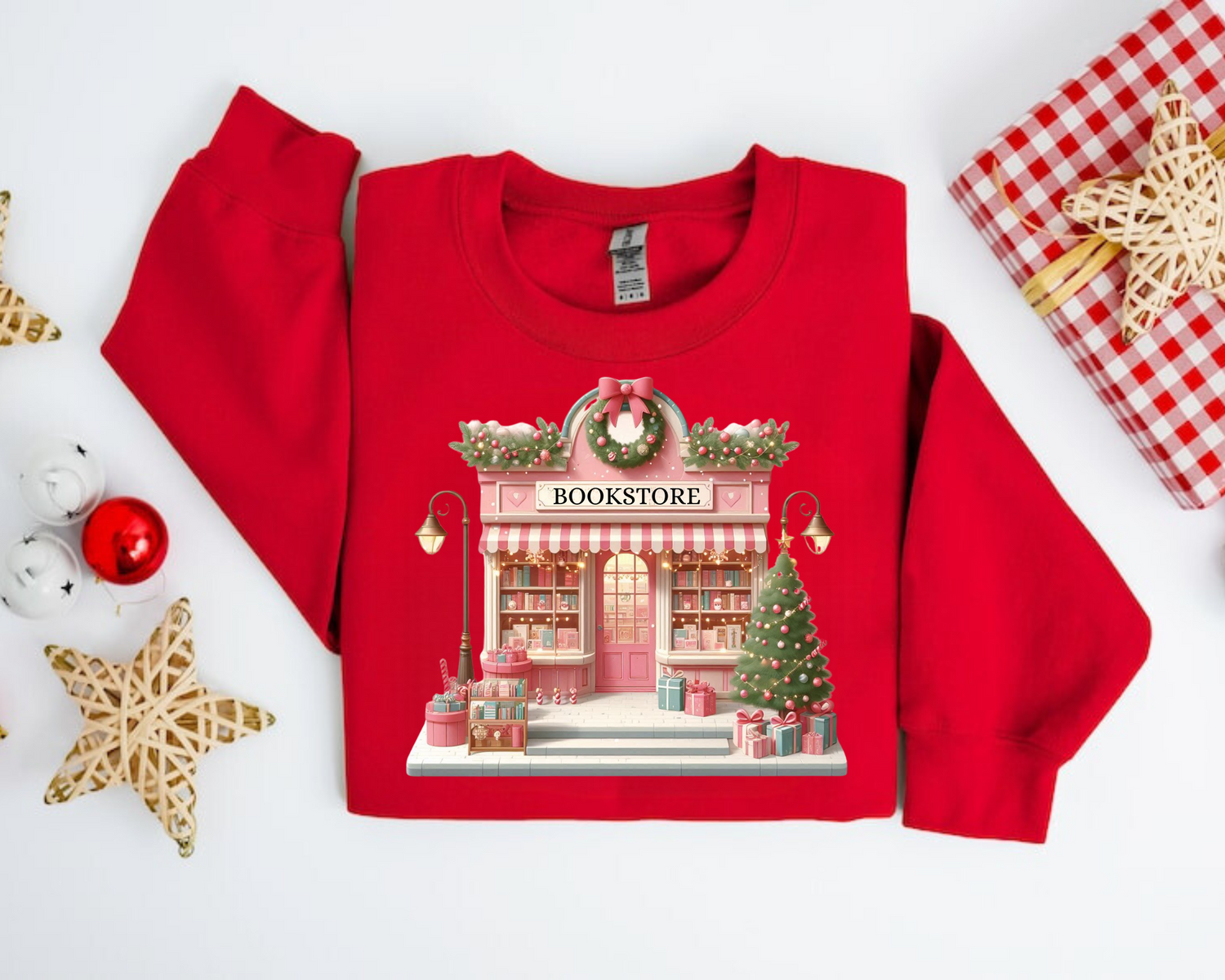 Bookstore christmas Sweatshirts Hippo Boutique