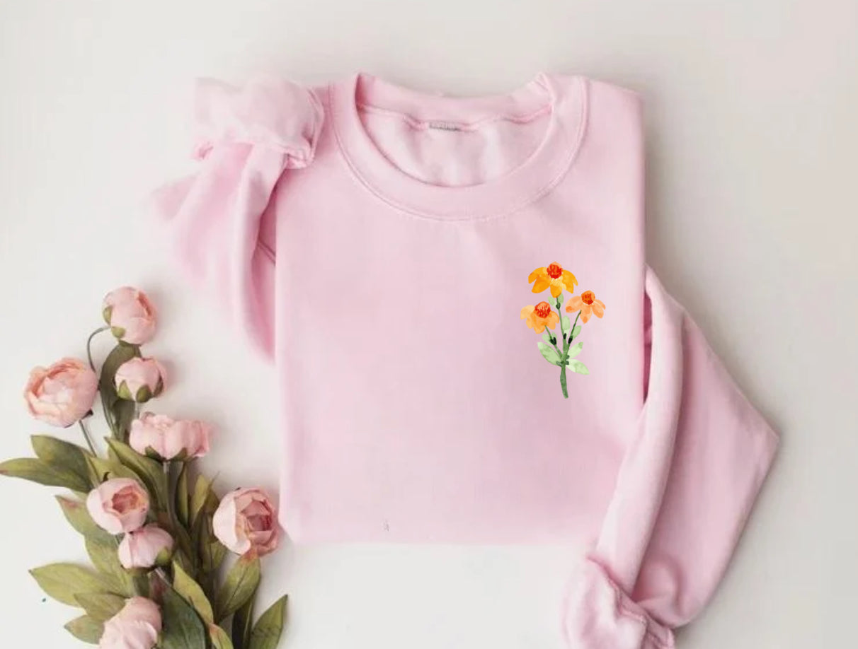 Women’s Crewneck Sweatshirts - Wild Flowers Hippo Boutique
