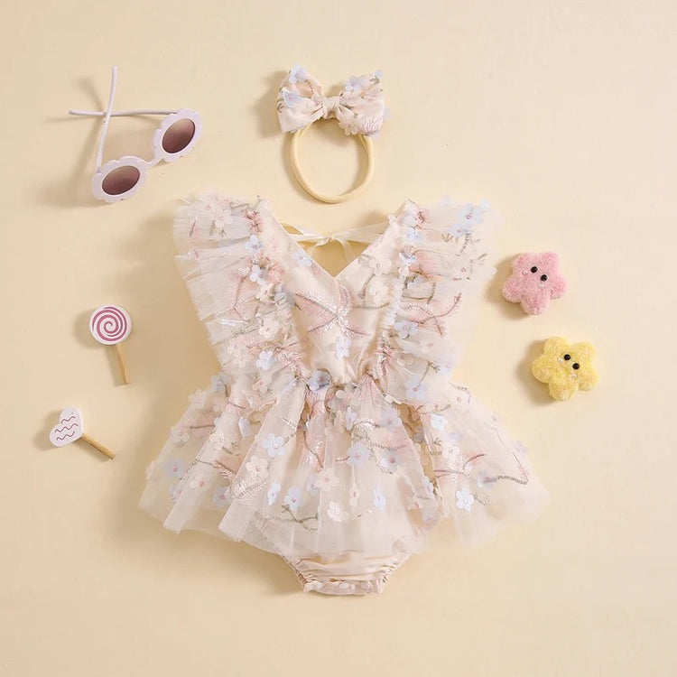 Floral Sleeveless Baby Romper Dress Hippo Boutique