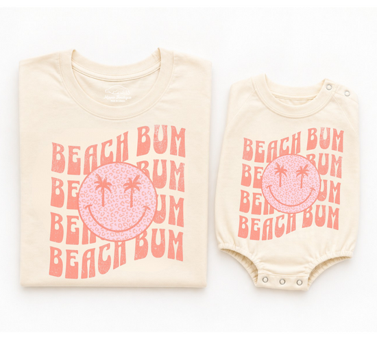 Mama & Mini Matching T-Shirts & Romper - Beach Bum Hippo Boutique