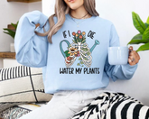 Women’s Crewneck Sweatshirts - If I Die Water My Plants Hippo Boutique