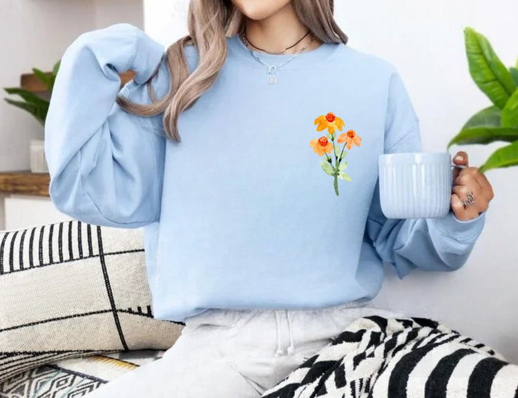 Women’s Crewneck Sweatshirts - Wild Flowers Hippo Boutique