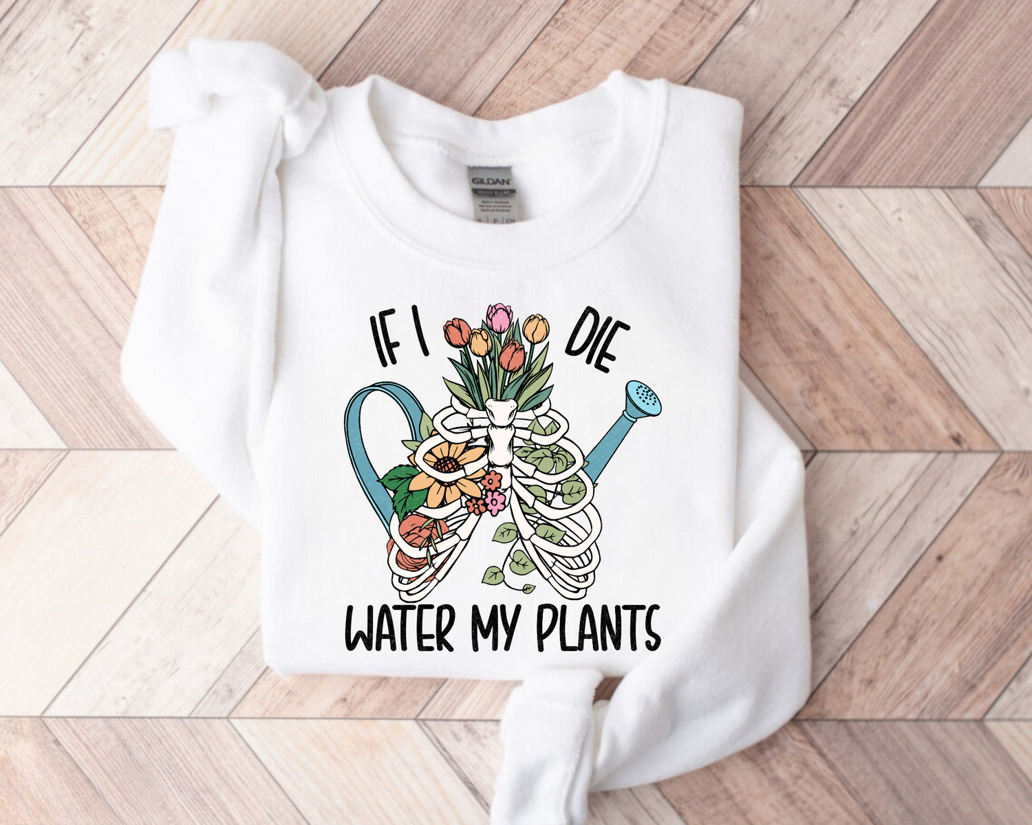 Women’s Crewneck Sweatshirts - If I Die Water My Plants Hippo Boutique