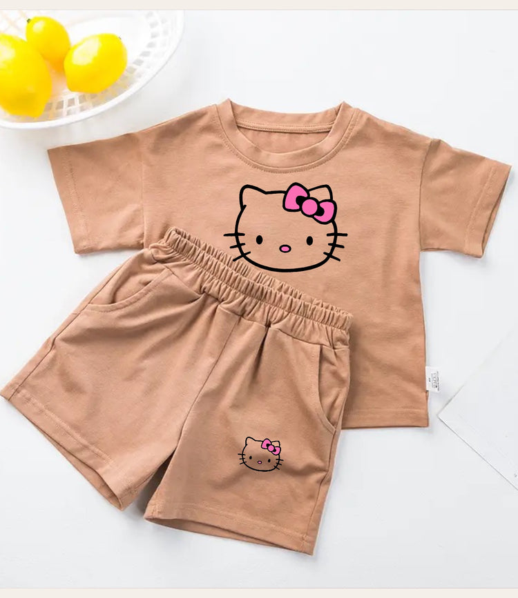 Kitty Baby Girl T-Shirt & Shorts Outfit Hippo Boutique