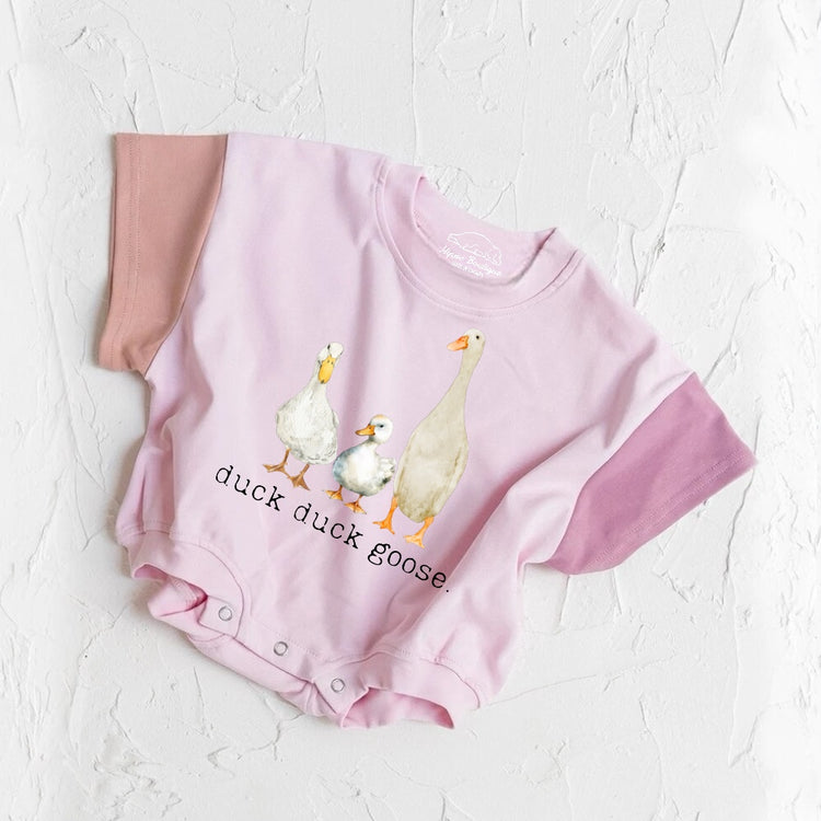 Duck Duck Goose baby Color Block T-Shirt Bubble Romper Hippo Boutique
