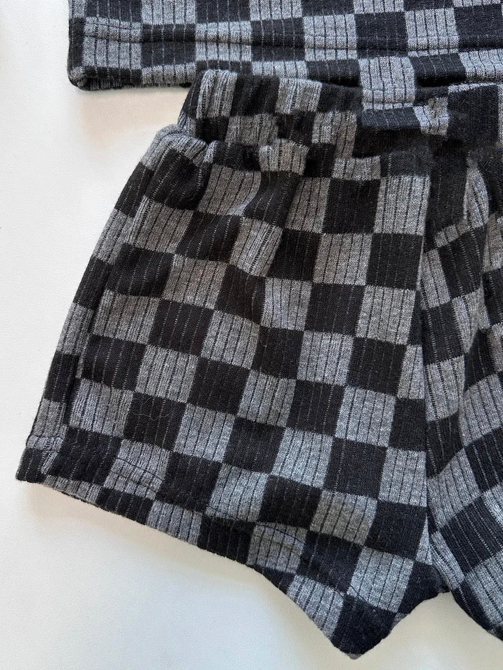 Cool Kid Baby & toddler checkered shorts and t-shirt outfit Hippo Boutique