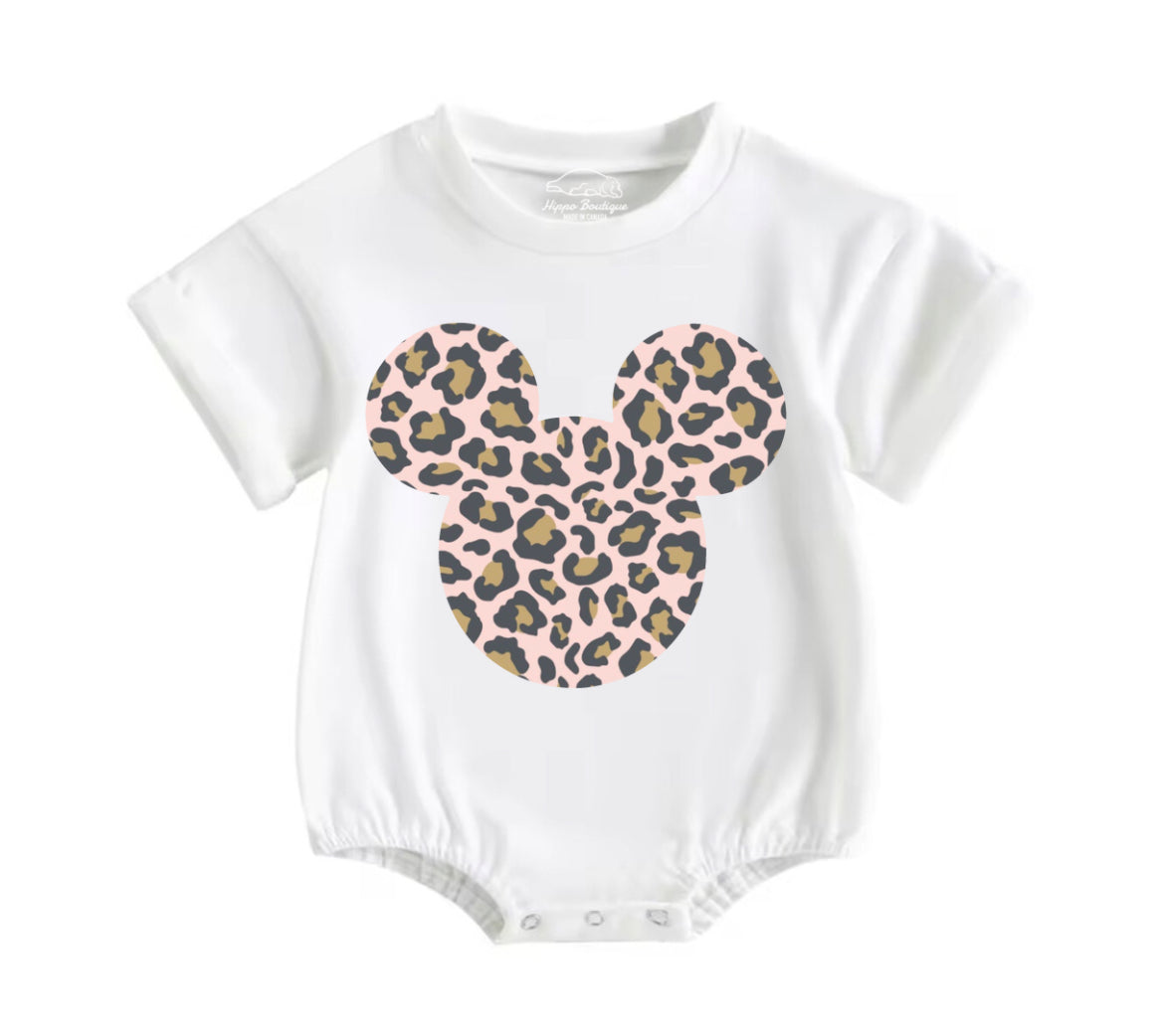 Leopard Mouse Baby t-shirt Bubble Romper Hippo Boutique