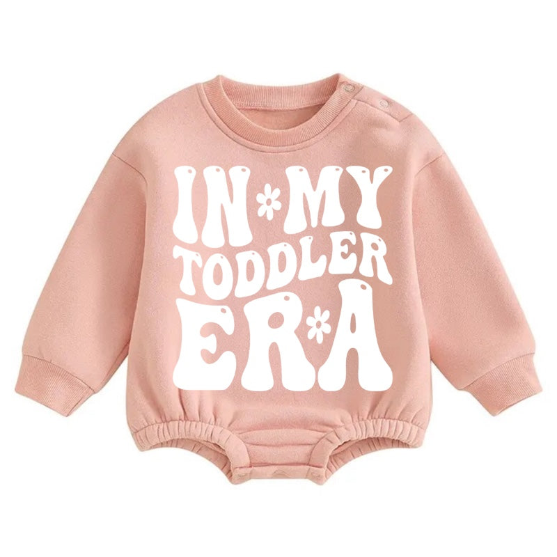 In my toddler era Soft warm fleece Baby Oversized Sweatshirt Romper Hippo Boutique