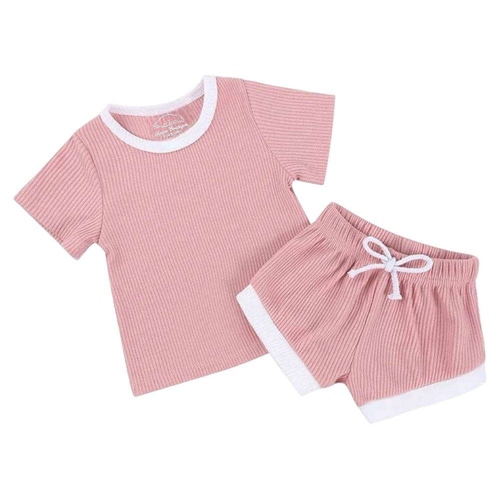 Baby & toddler waffle cotton outfit Hippo Boutique